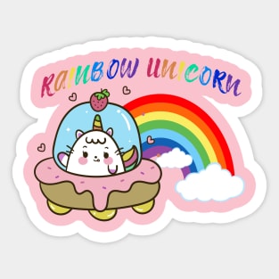 Rainbow Alien Unicorn Sticker